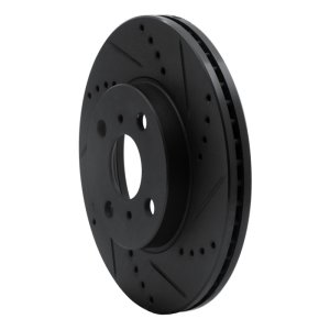 Scion xB Brake Rotor (1) - Front Right - R1 Concepts - Drilled & Slotted - Black - `04-`06